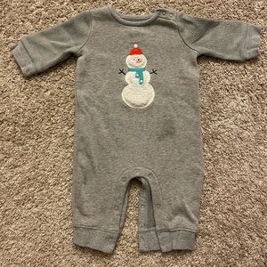 Baby Gap 0-3 months snowman one-piece fleece ⛄️ adorable for winter!